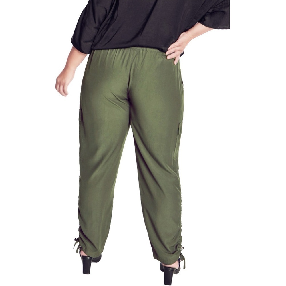 ARNA YORK Olive Shiloh Ruched Pant 3LM04.10 - Picture 2 of 6